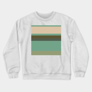 A magnificent stew of Soldier Green, Beige, Artichoke, Greyish Teal and Gunmetal stripes. Crewneck Sweatshirt